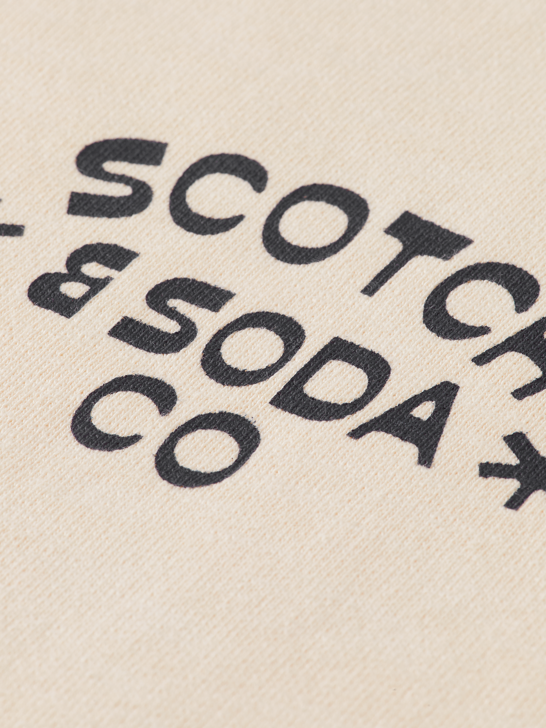 Scotch & Soda Chest Logo Regular Fit Sweatshirt-Eggnog