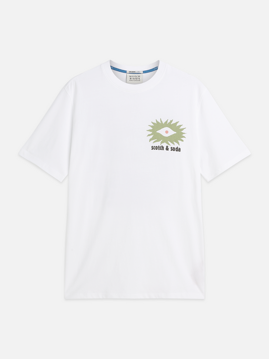 Scotch & Soda Artwork relaxed T-shirt-Bright White