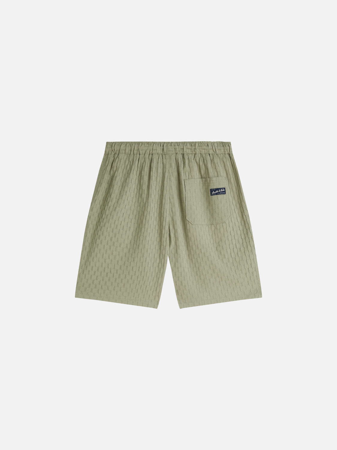 Scotch & Soda Jacquard Seersucker Bermuda Shorts-Oil Green