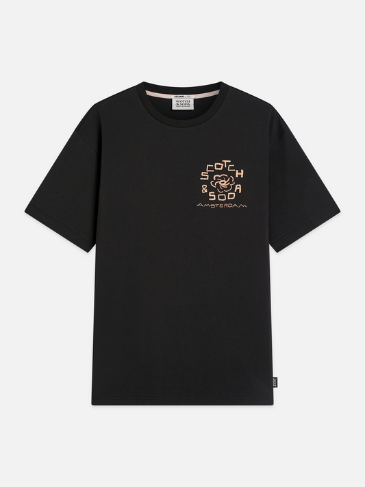 Scotch & Soda Artwork relaxed T-shirt-Meteorite