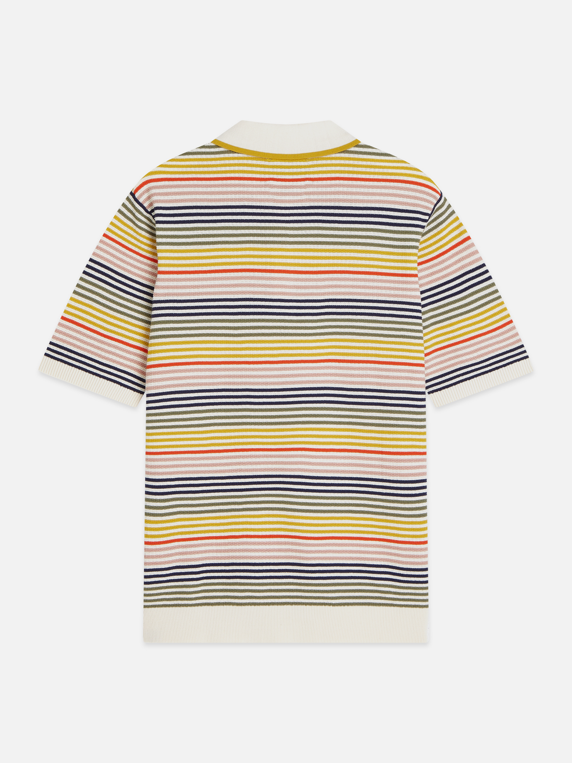 Scotch & Soda Striped Structured Knitted Polo-Multicolor Stripe