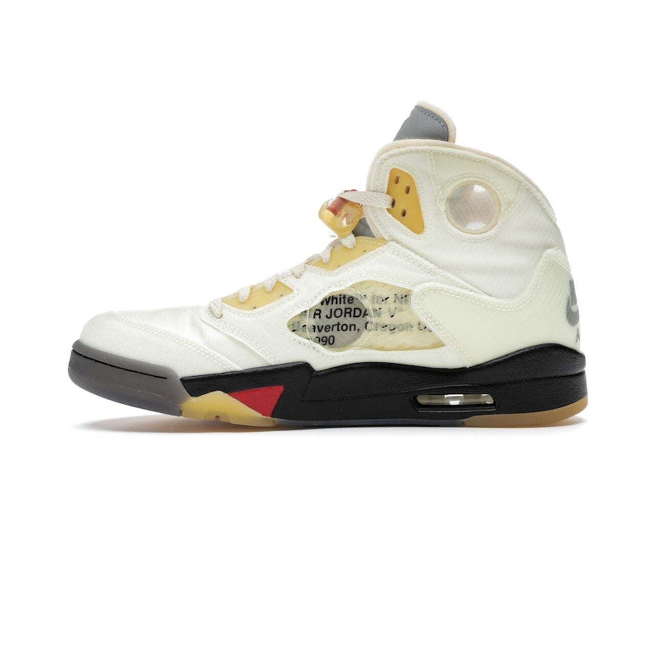 Nike Air Jordan 5 Retro "Off-White Sail" - Fire Red-Muslin-Black