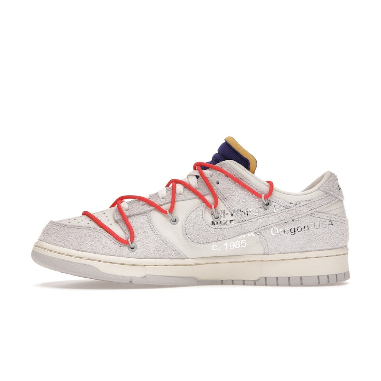 Nike Dunk Low Off-White "Lot 13 of 50" - Sail / Neutral Grey-Habanero Red
