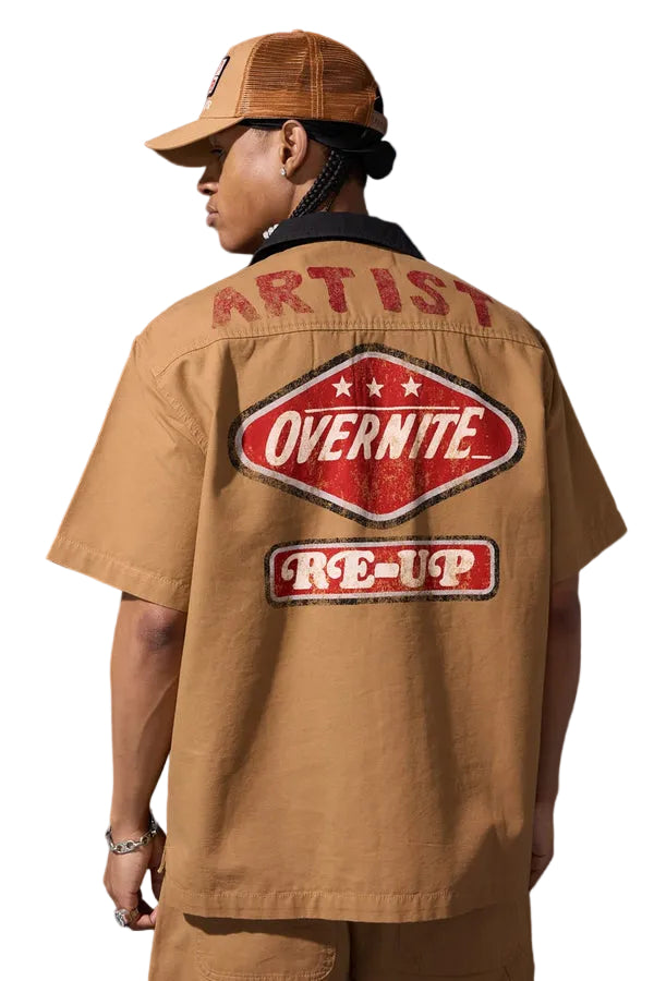 Jordan Craig The Re-Up Mechanic Shirt-Wheat