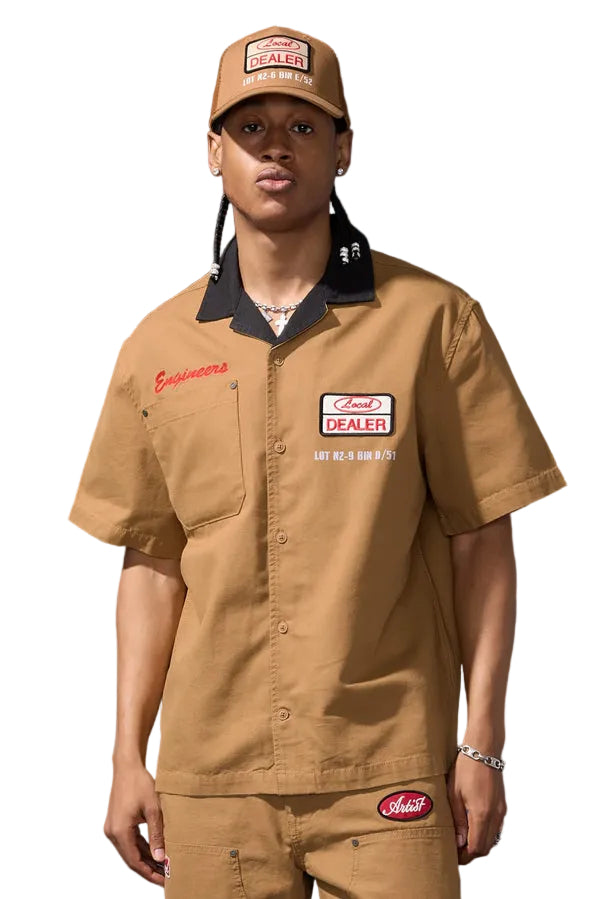 Jordan Craig The Re-Up Mechanic Shirt-Wheat