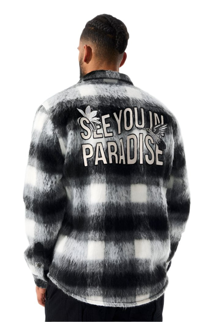 Jordan Craig See You In Paradise Flannel Shacket-Black