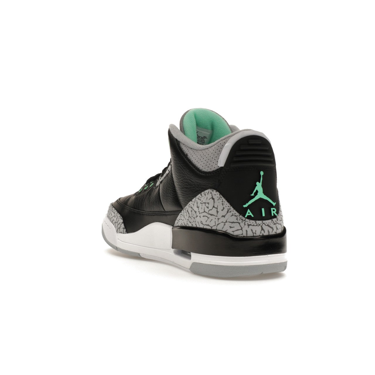 Air Jordan Retro 3 - Black / Green Glow / Wolf Grey