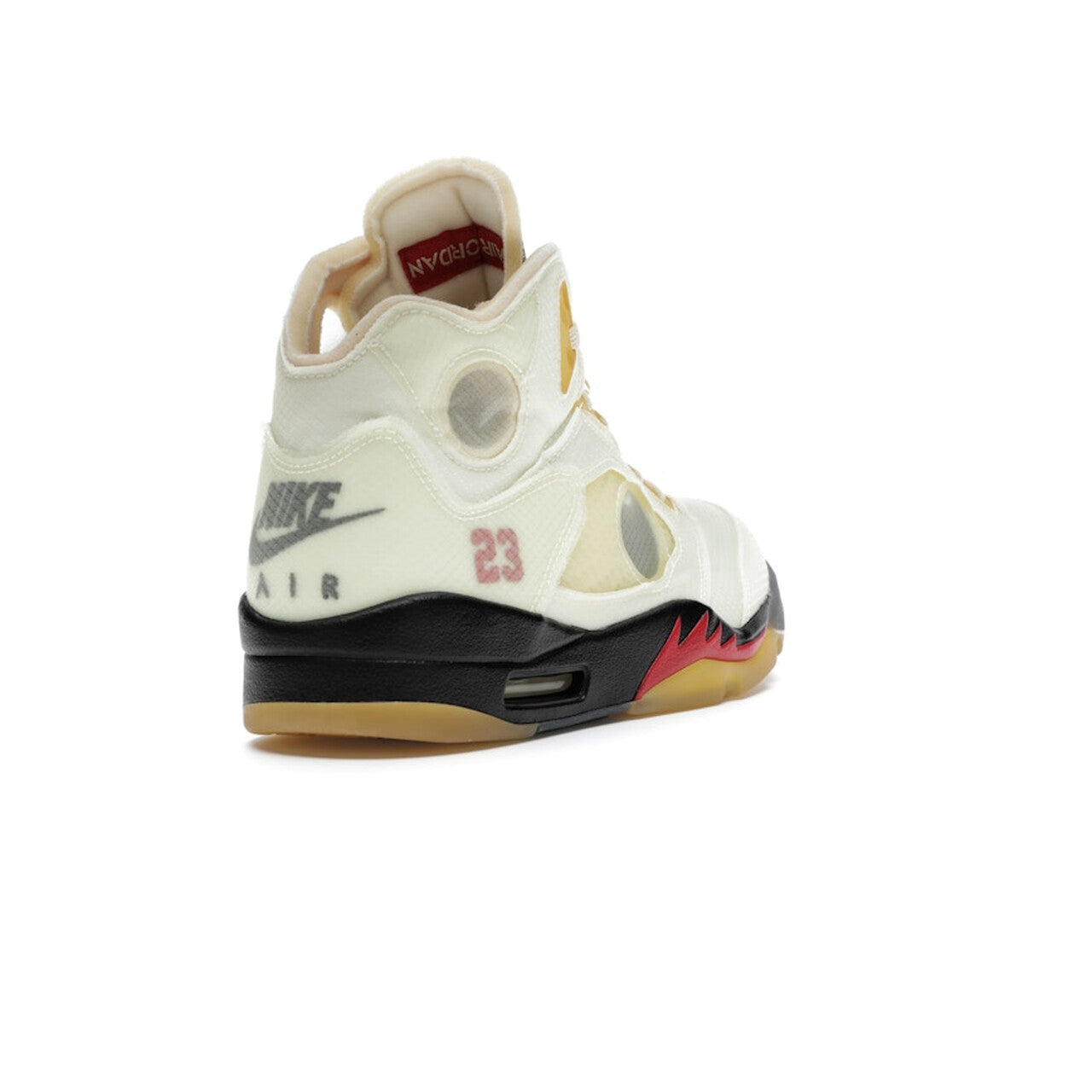 Nike Air Jordan 5 Retro "Off-White Sail" - Fire Red-Muslin-Black