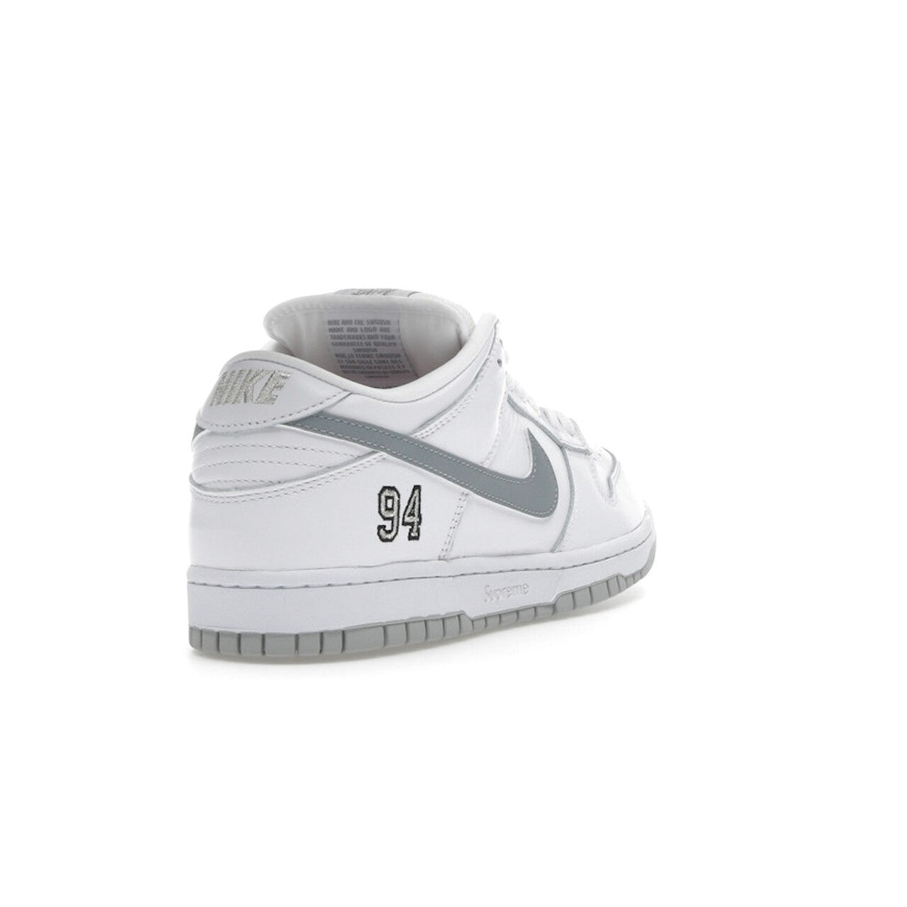 Nike SB Dunk Low Supreme 94 - White Metallic Silver