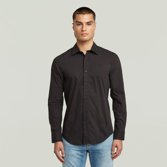 G-Star Raw Uniform Slim Button Up Long Sleeve-Black