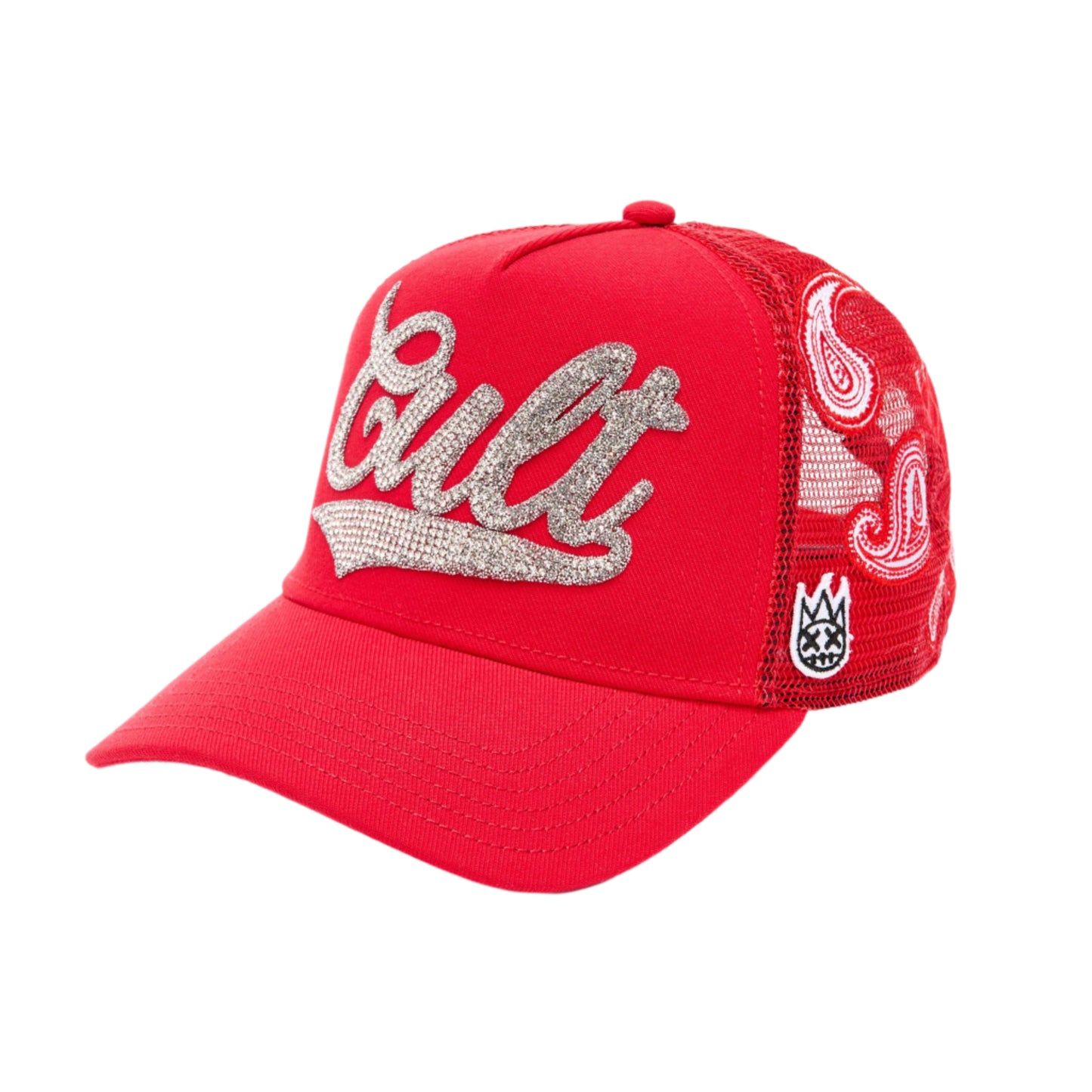 Cult Of Individuality Paisley Shimuchan Logo Mesh Back Trucker Hat-Red