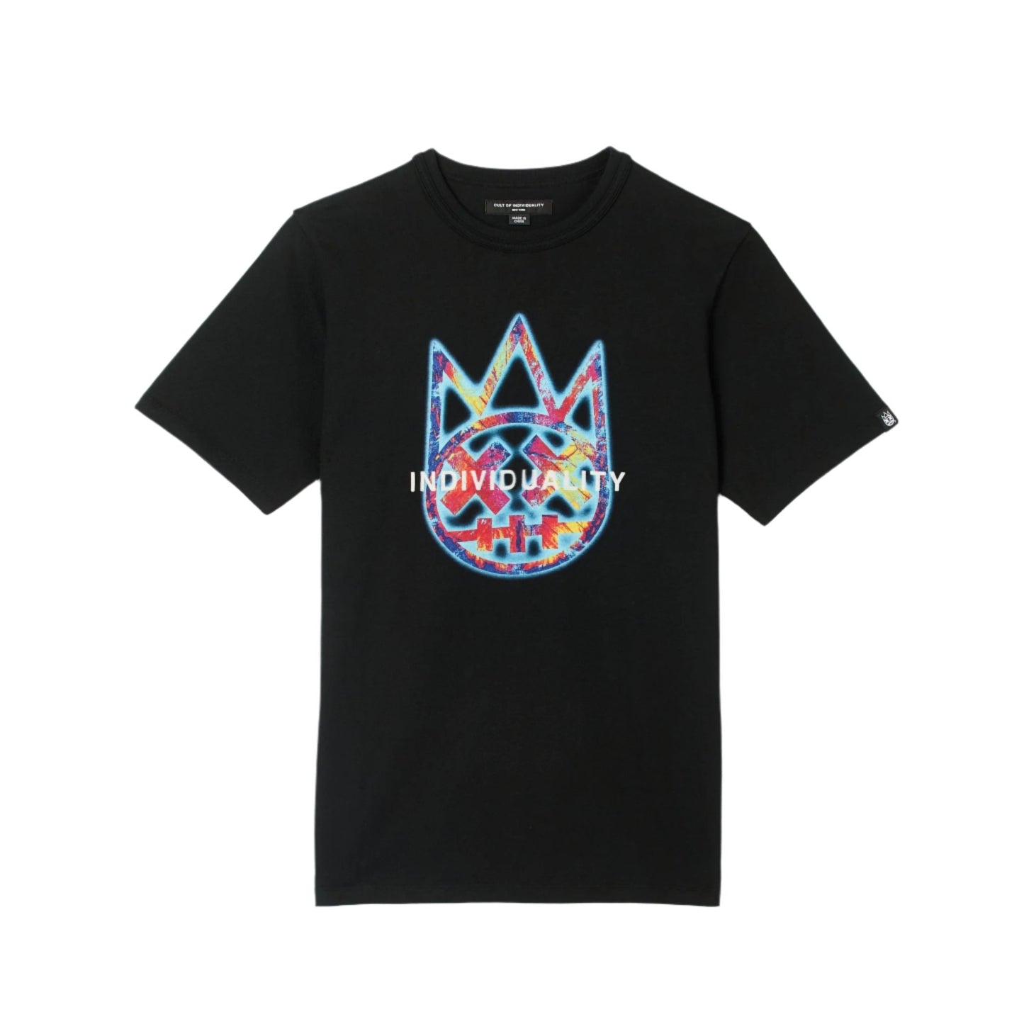 Cult Of Individuality Short Sleeve Crew Neck Tee "Tye Dye Shimuchan Logo"- Pirate Black