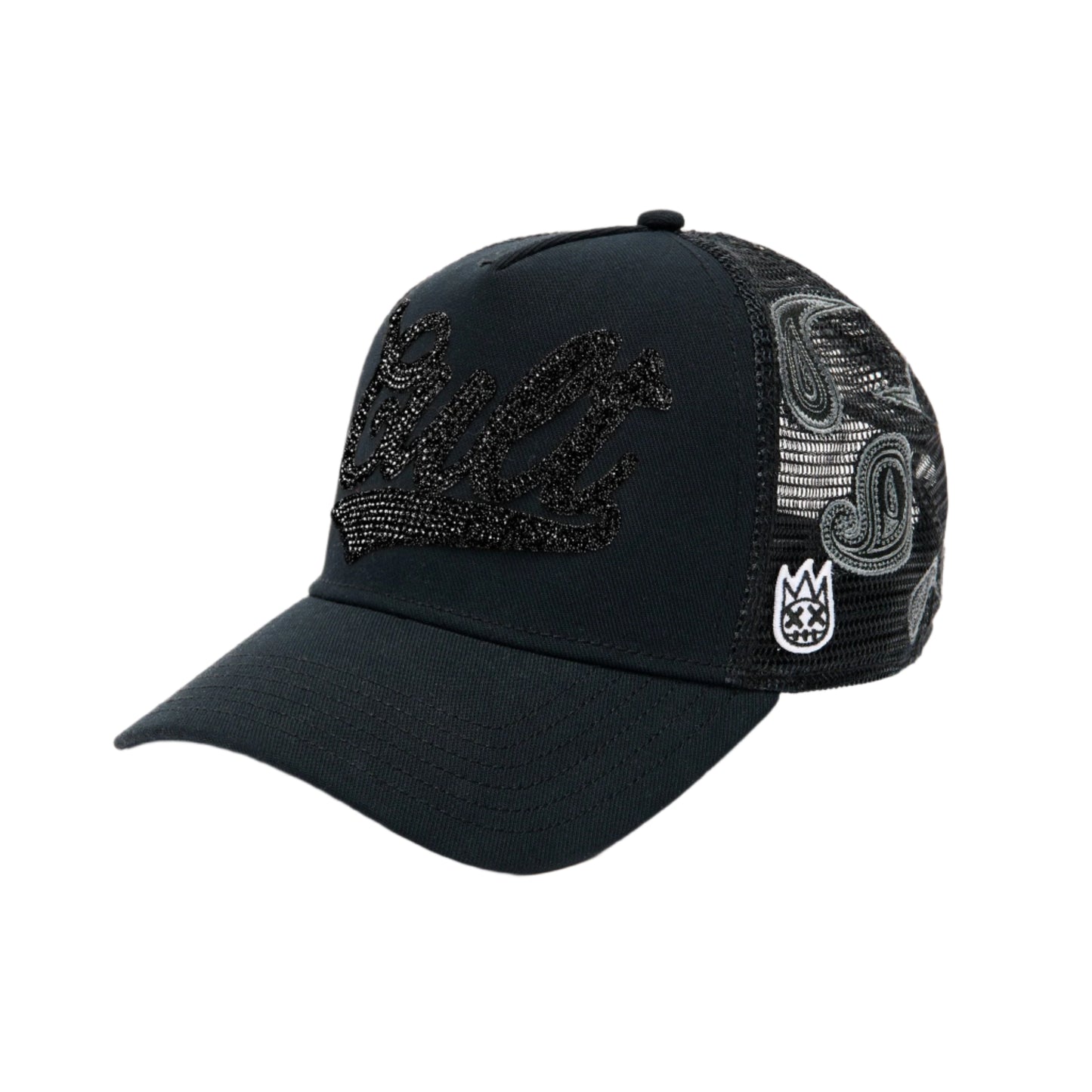 Cult Of Individuality Paisley Shimuchan Logo Mesh Back Trucker Hat-Black