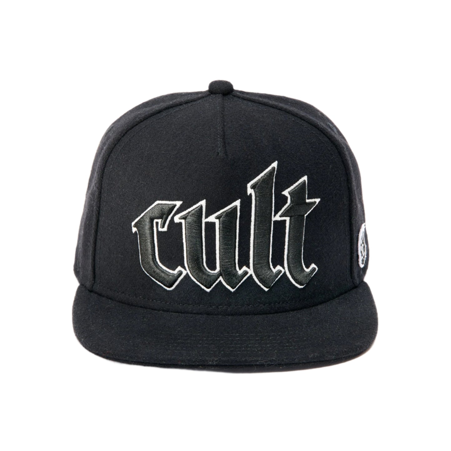 Cult Of Individuality Old English Wool Flat Visor Hat-Black