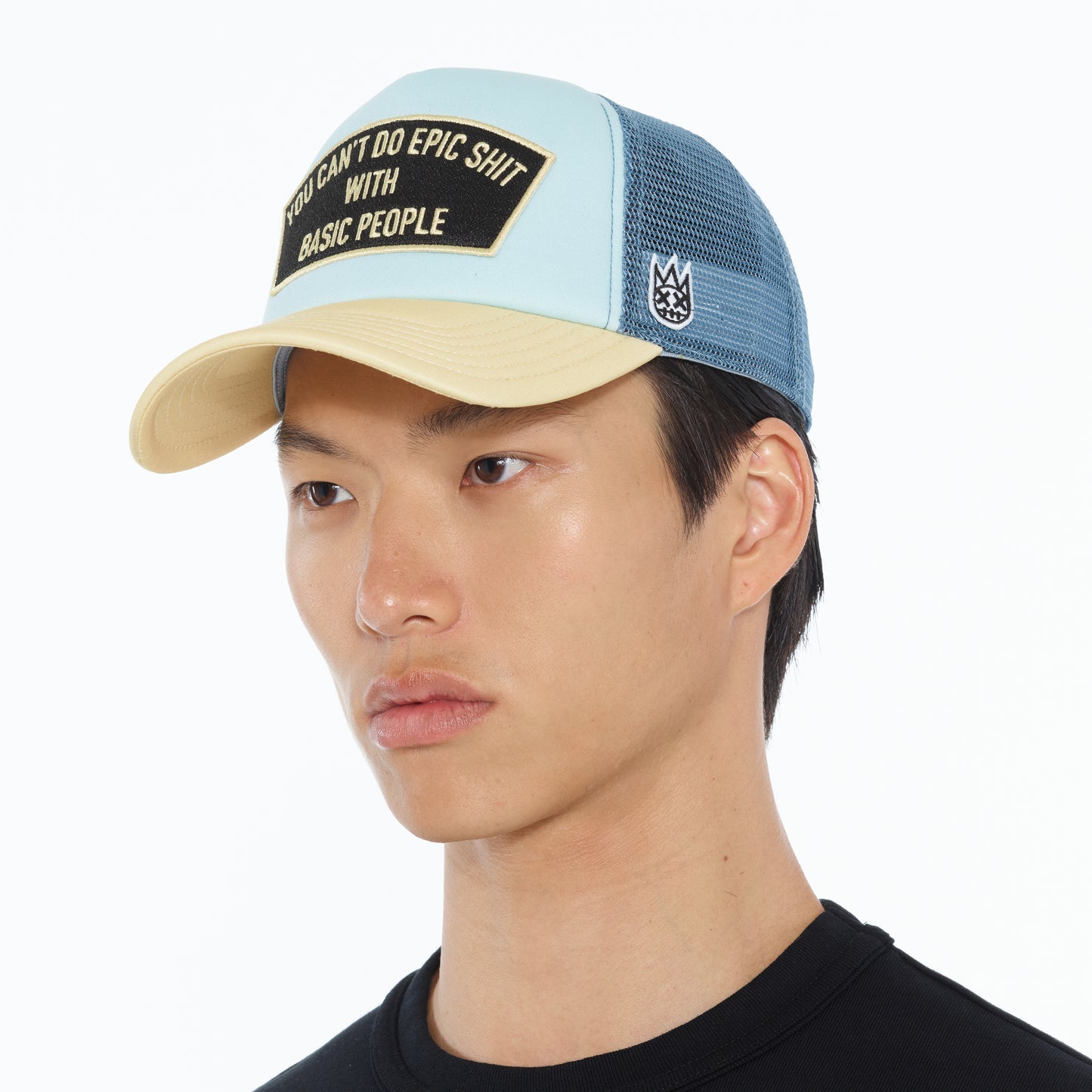 Cult Of Individuality "Cant Do Epic Shit" Mesh Back Trucker Hat-Powder Blue