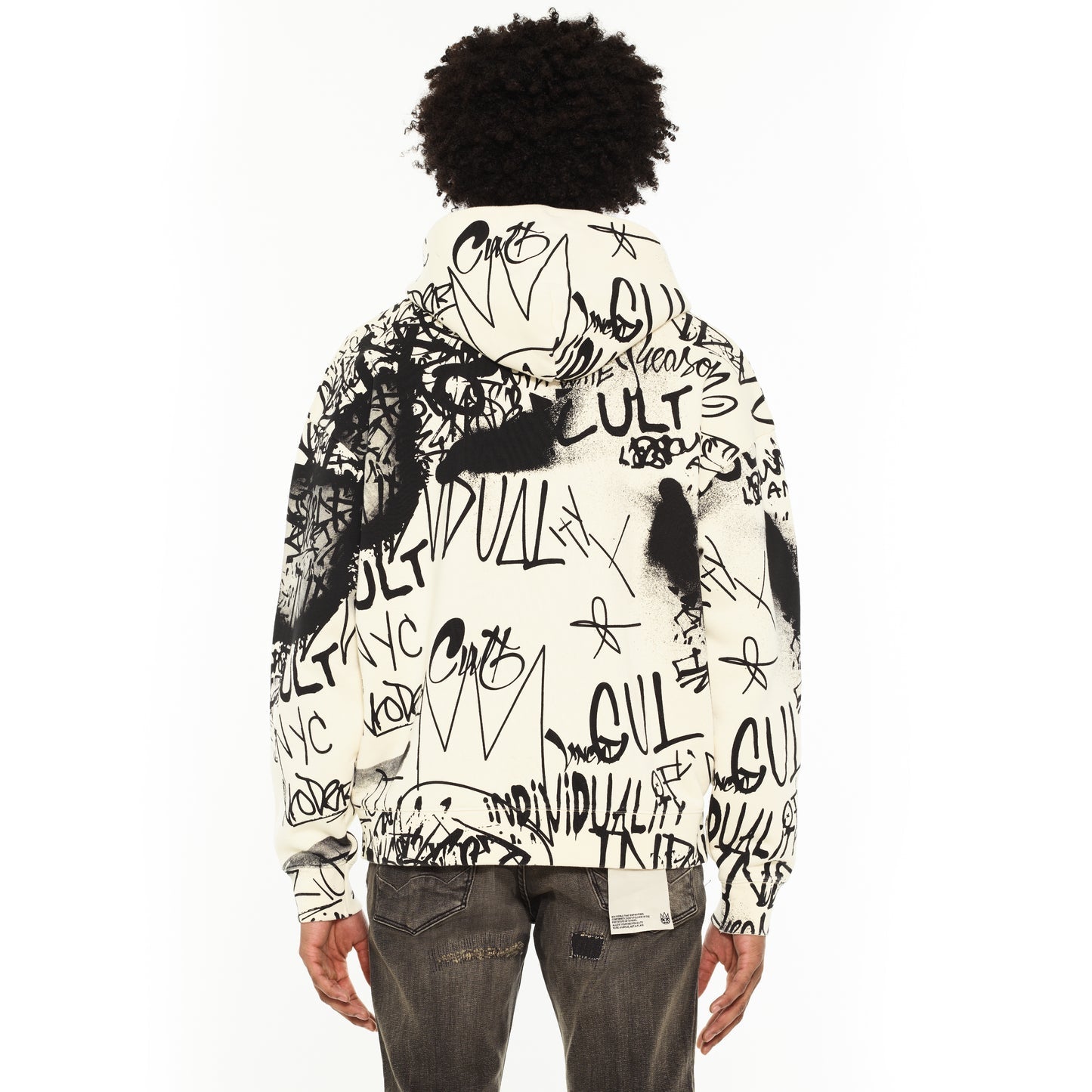 Cult Of Individuality Zip Novelty Hoody - Winter White