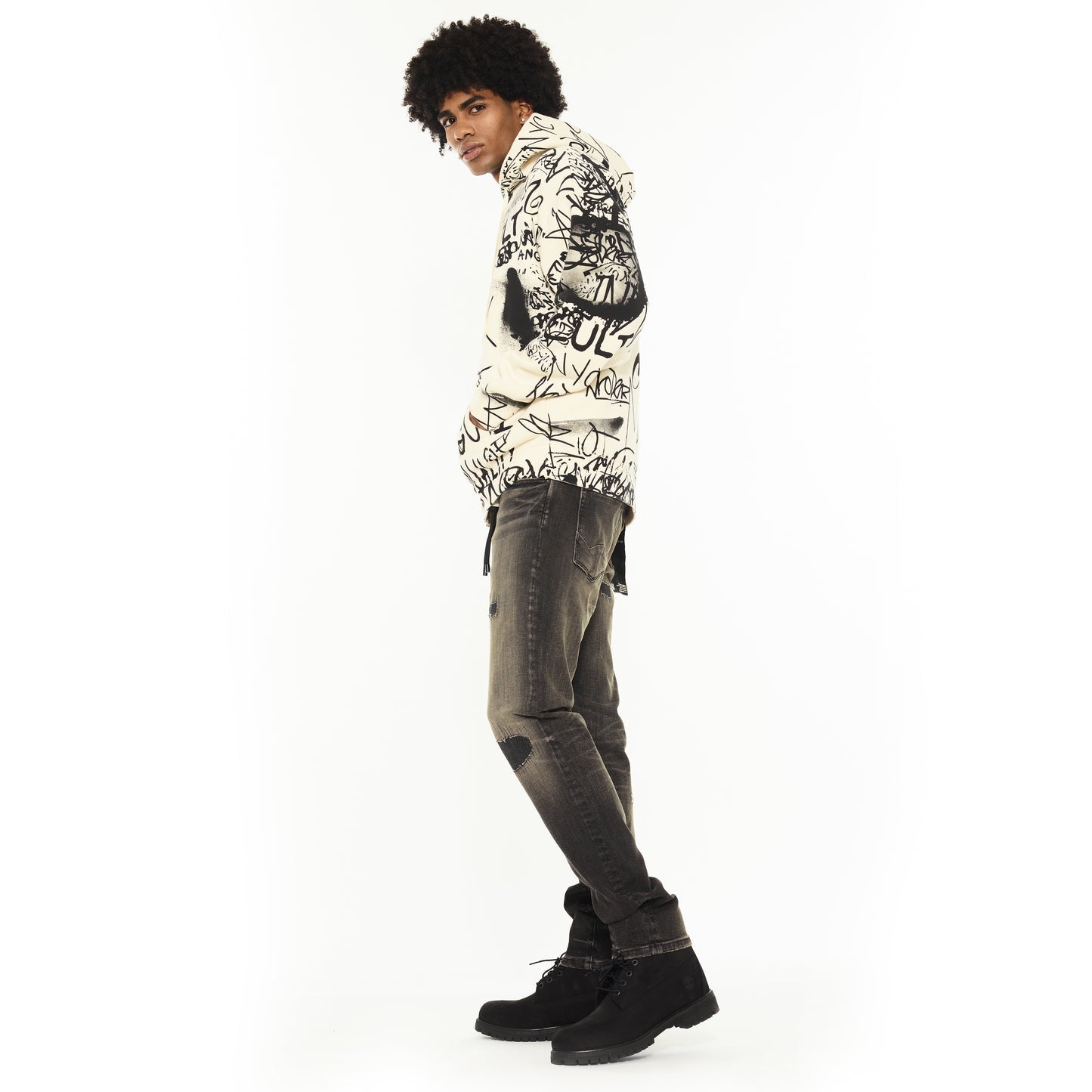 Cult Of Individuality Zip Novelty Hoody - Winter White