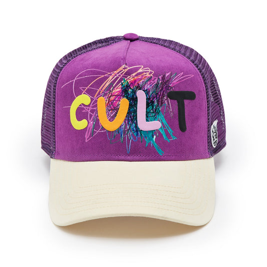 Cult Of Individuality Logo Mesh Back Trucker Hat "Cult Logo"-Hyacinth Violet
