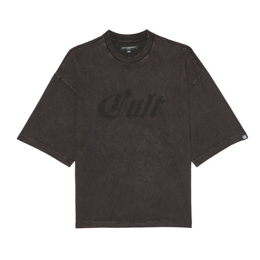 Cult Of Individuality Cult's Oversized Short Sleeve Crew Neck Tee "Metal Logo"-Vintage Charcoal