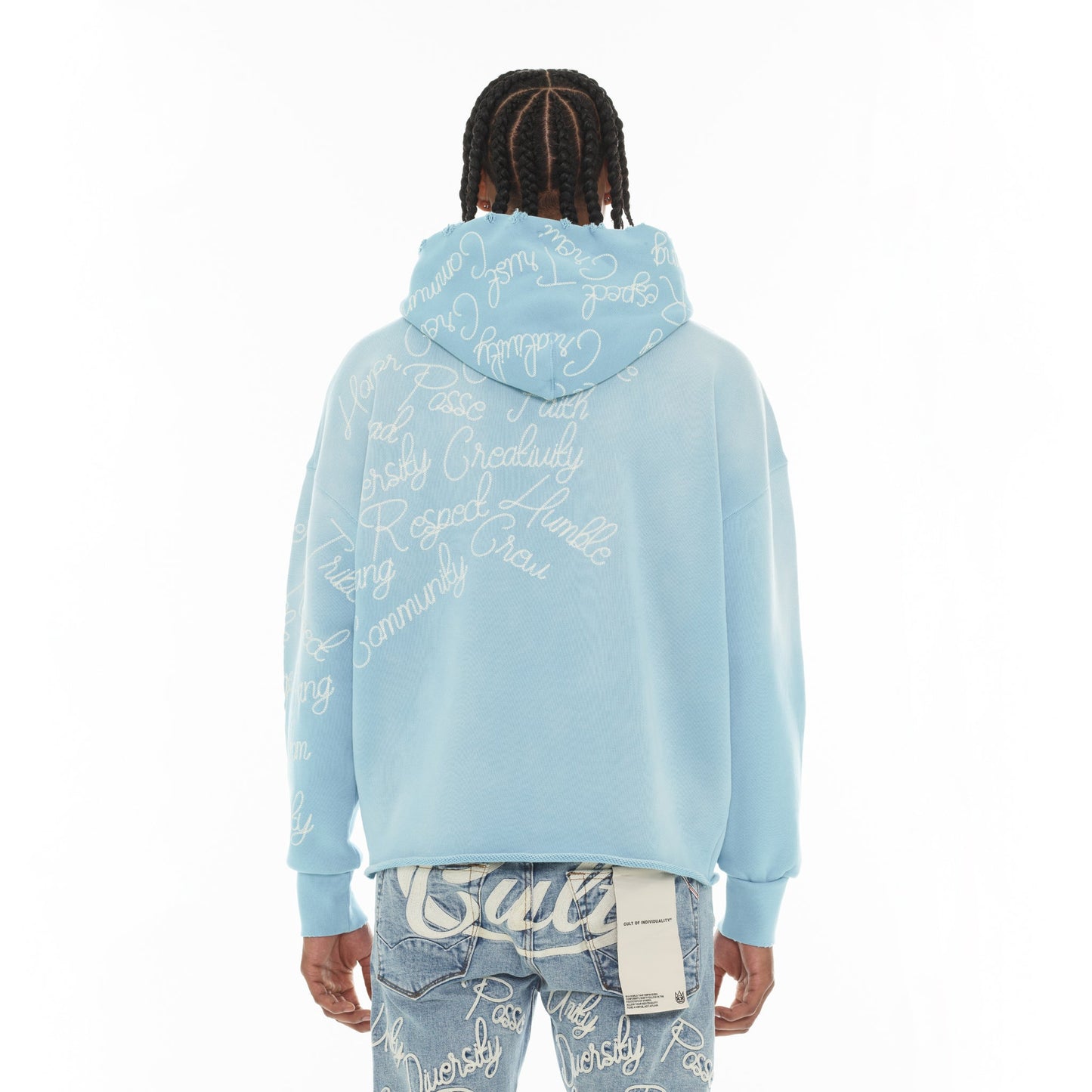 Cult Of Individuality Pullover Novelty Hoody "Community"-Blue Glow