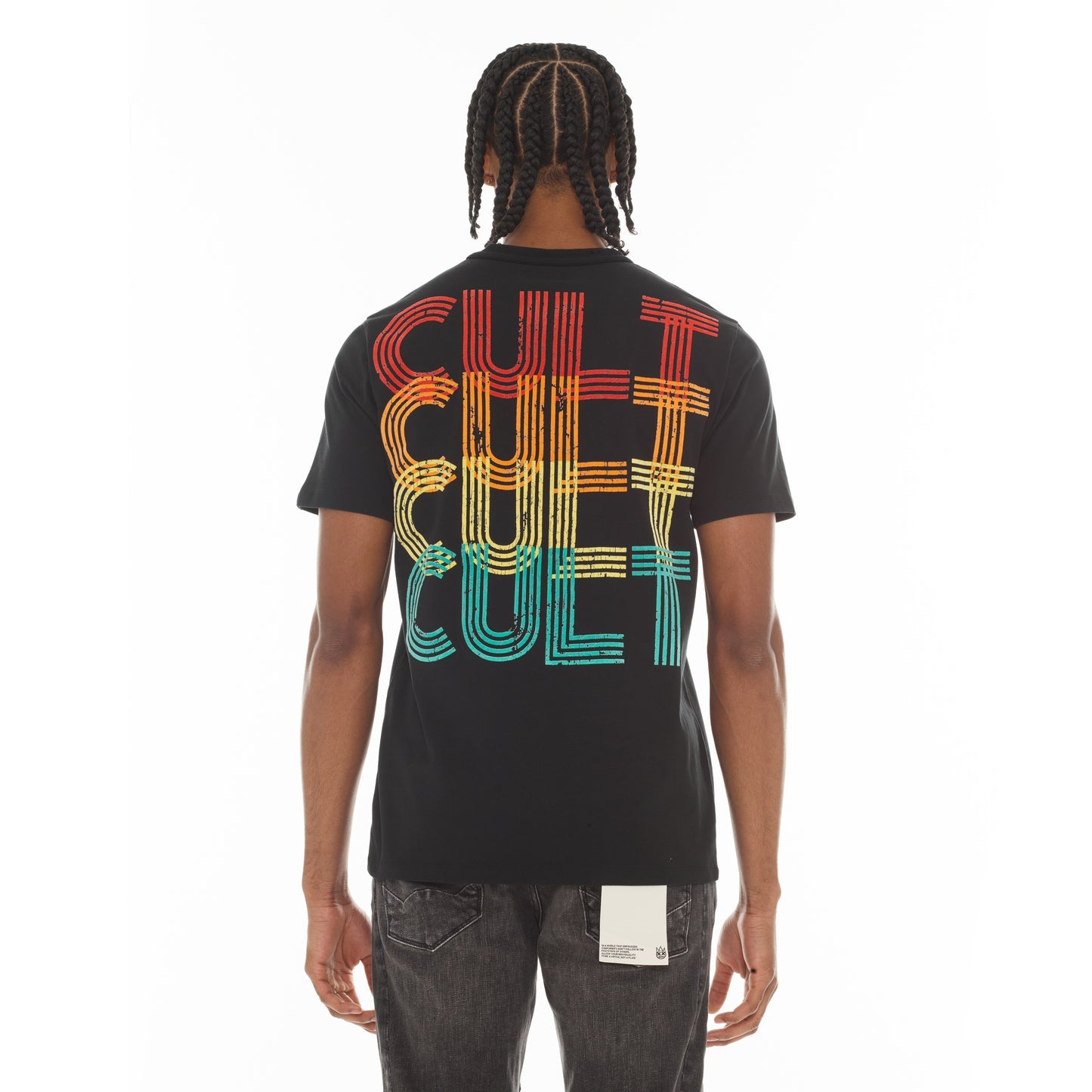 Cult Of Individuality Heavyweight Short Sleeve Crew Neck Tee "Billiards"-Black