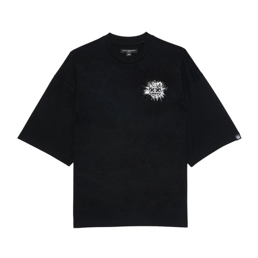 Cult Of Individuality Oversized Short Sleeve Crew Neck Tee "Splatter Logo"-in Black