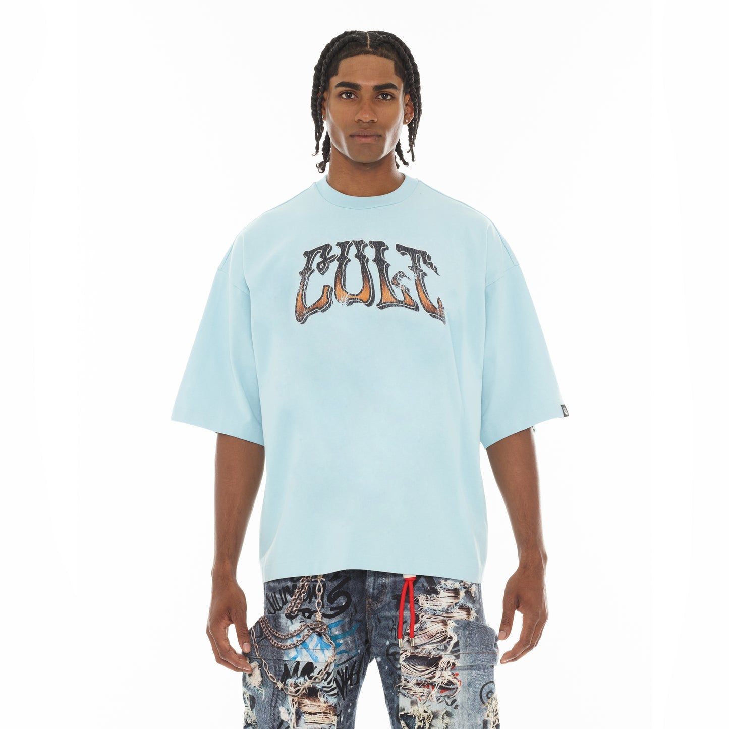 Cult Of Individuality Oversized S/S Crew Neck Tee "Summer Of Something Special"2026-Blue Glow