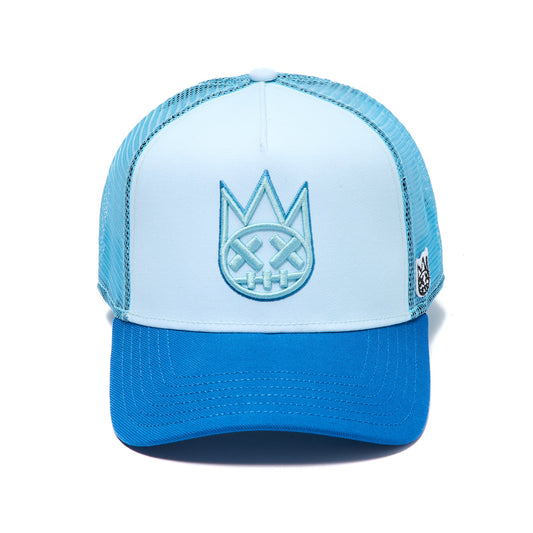 Cult Of Individuality Logo Mesh Back Trucker Hat-Blue Glow