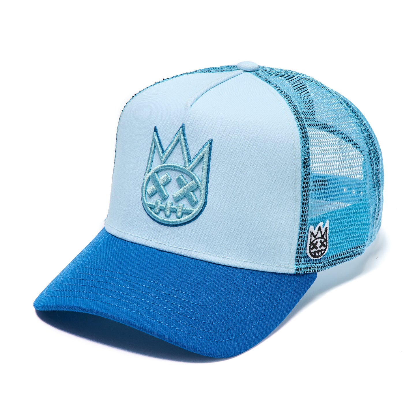 Cult Of Individuality Logo Mesh Back Trucker Hat-Blue Glow