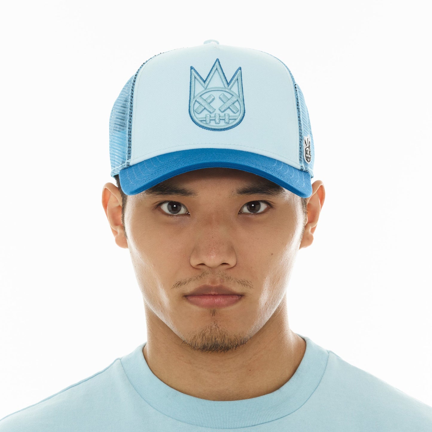 Cult Of Individuality Logo Mesh Back Trucker Hat-Blue Glow