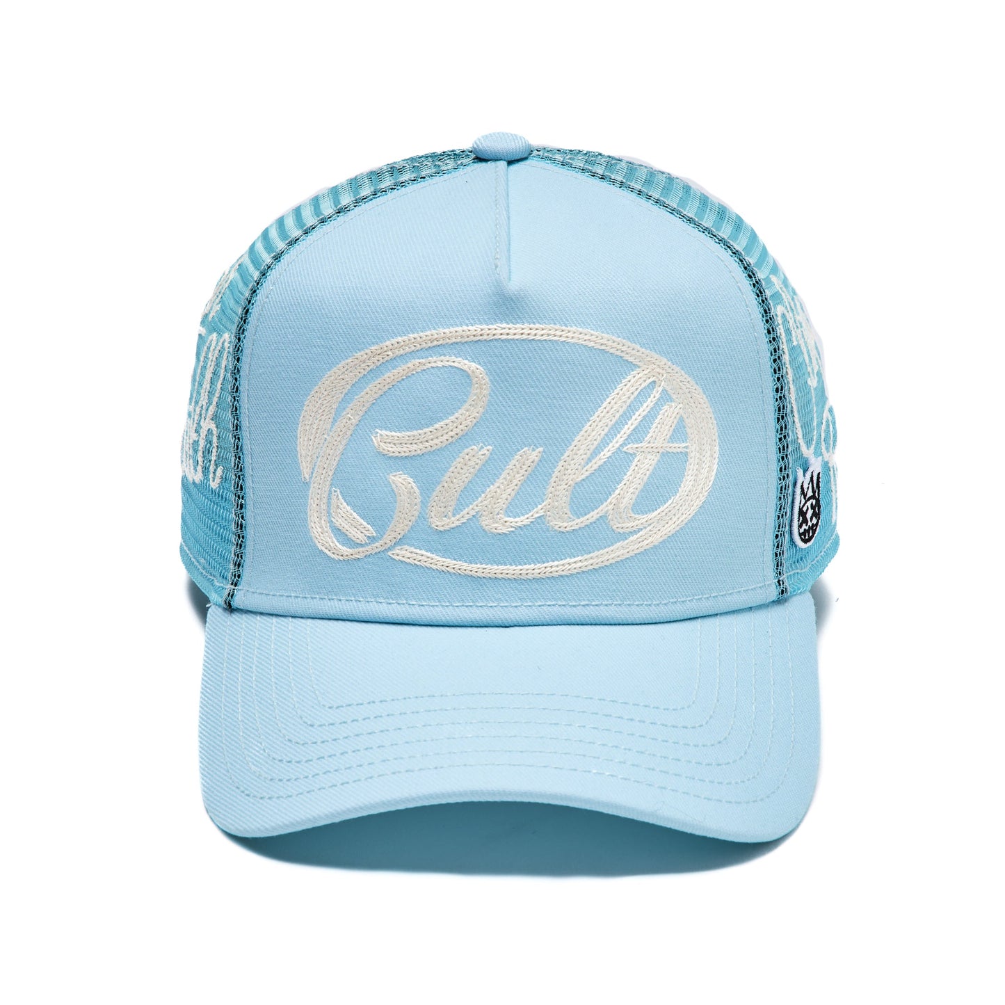 Cult Of Individuality Mesh Back Trucker Hat "Community"-Blue Glow