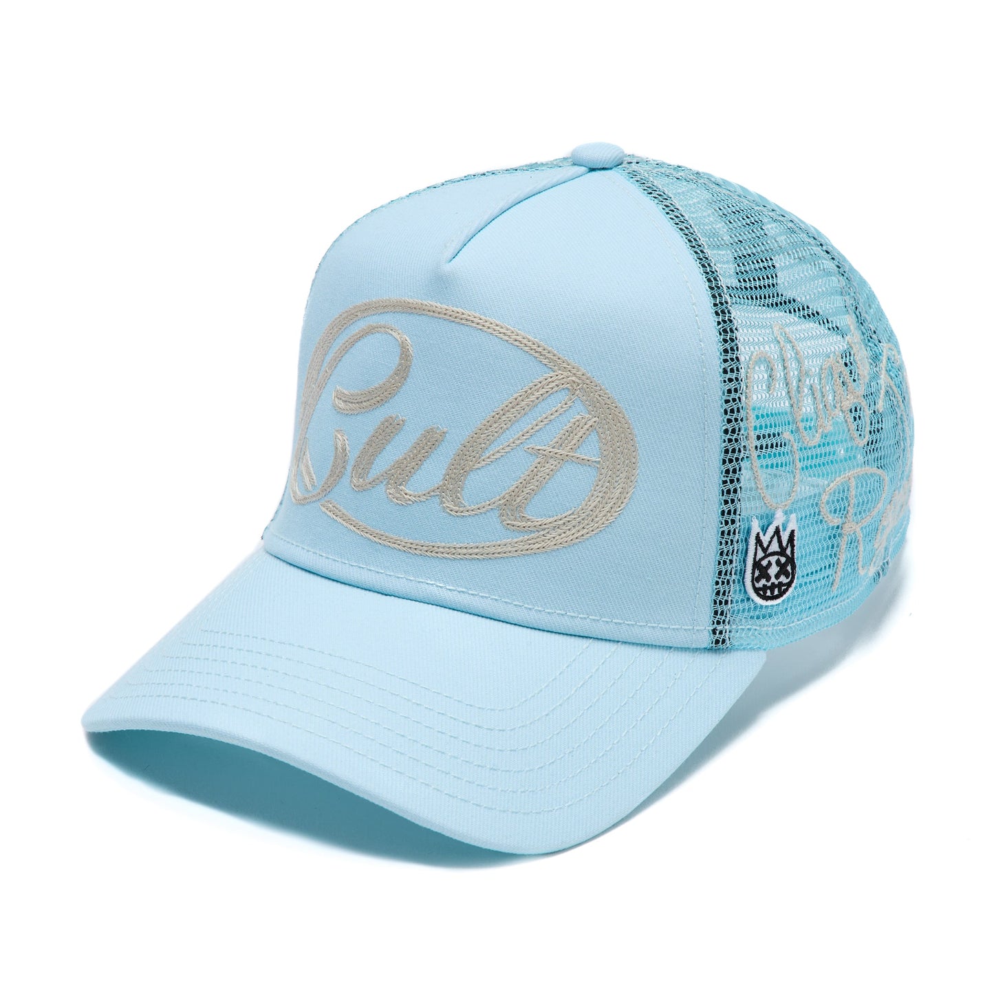 Cult Of Individuality Mesh Back Trucker Hat "Community"-Blue Glow