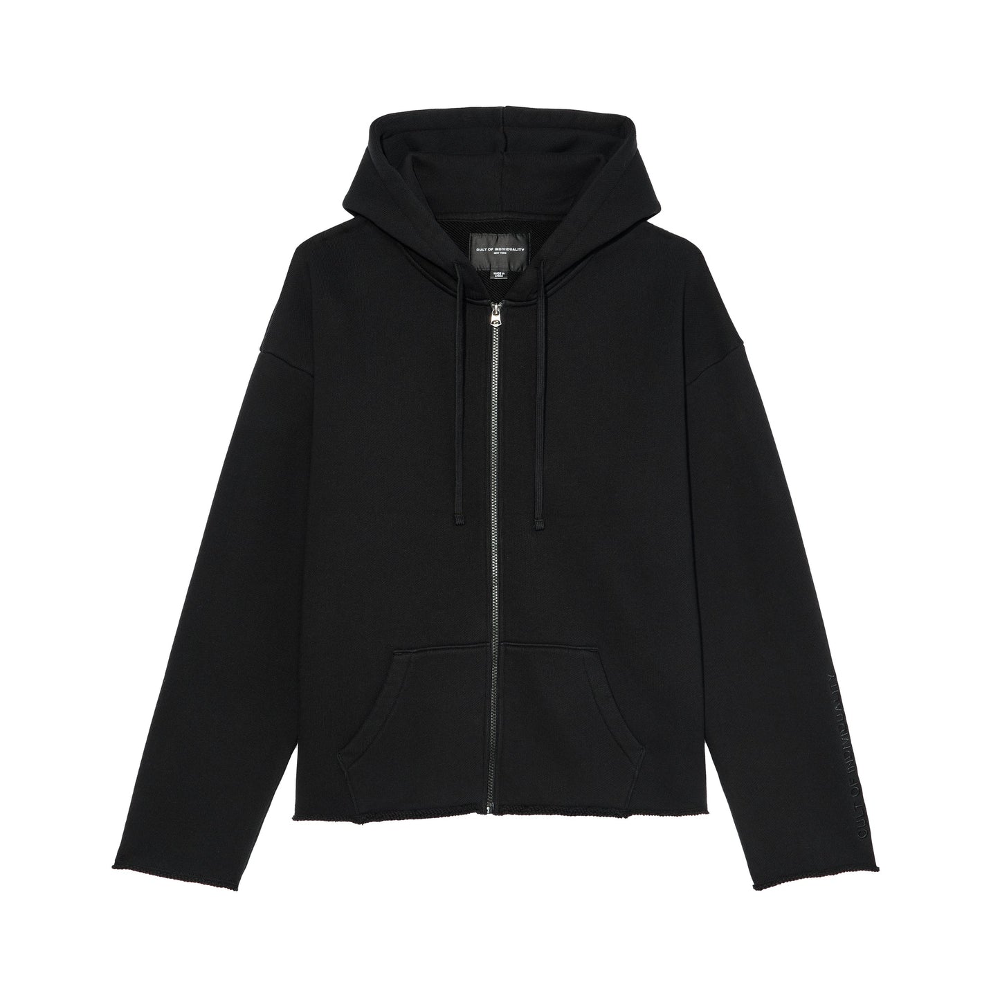 Cult Of Individuality Zip Hooded Sweatshirt "Core" 620 Grams-Black