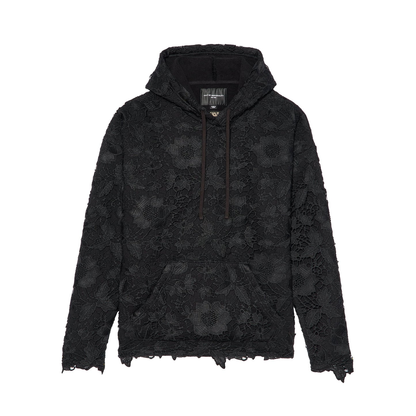 Cult Of Individuality Signature Pullover Hoody 550 Grams French Terry in Lace-Black