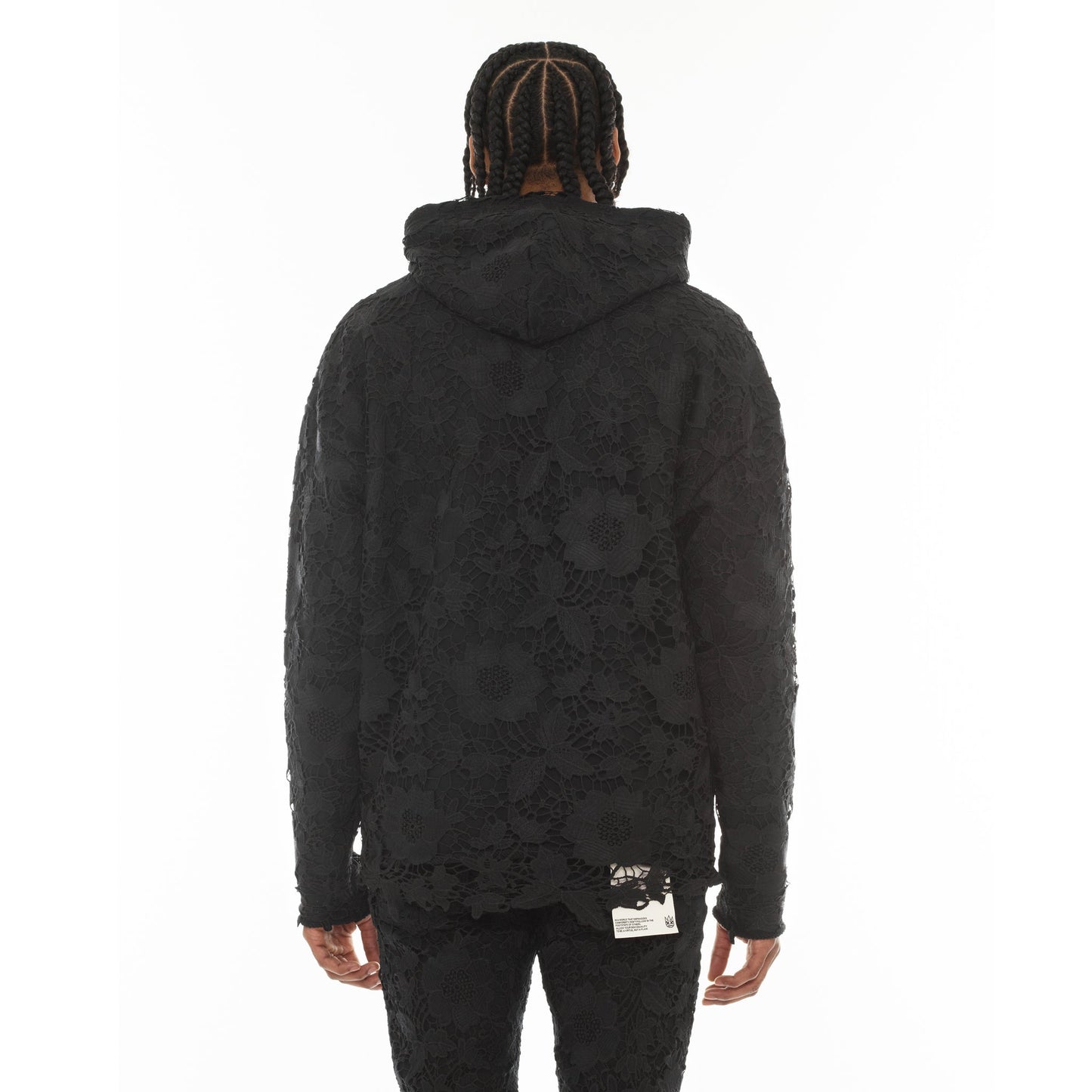 Cult Of Individuality Signature Pullover Hoody 550 Grams French Terry in Lace-Black