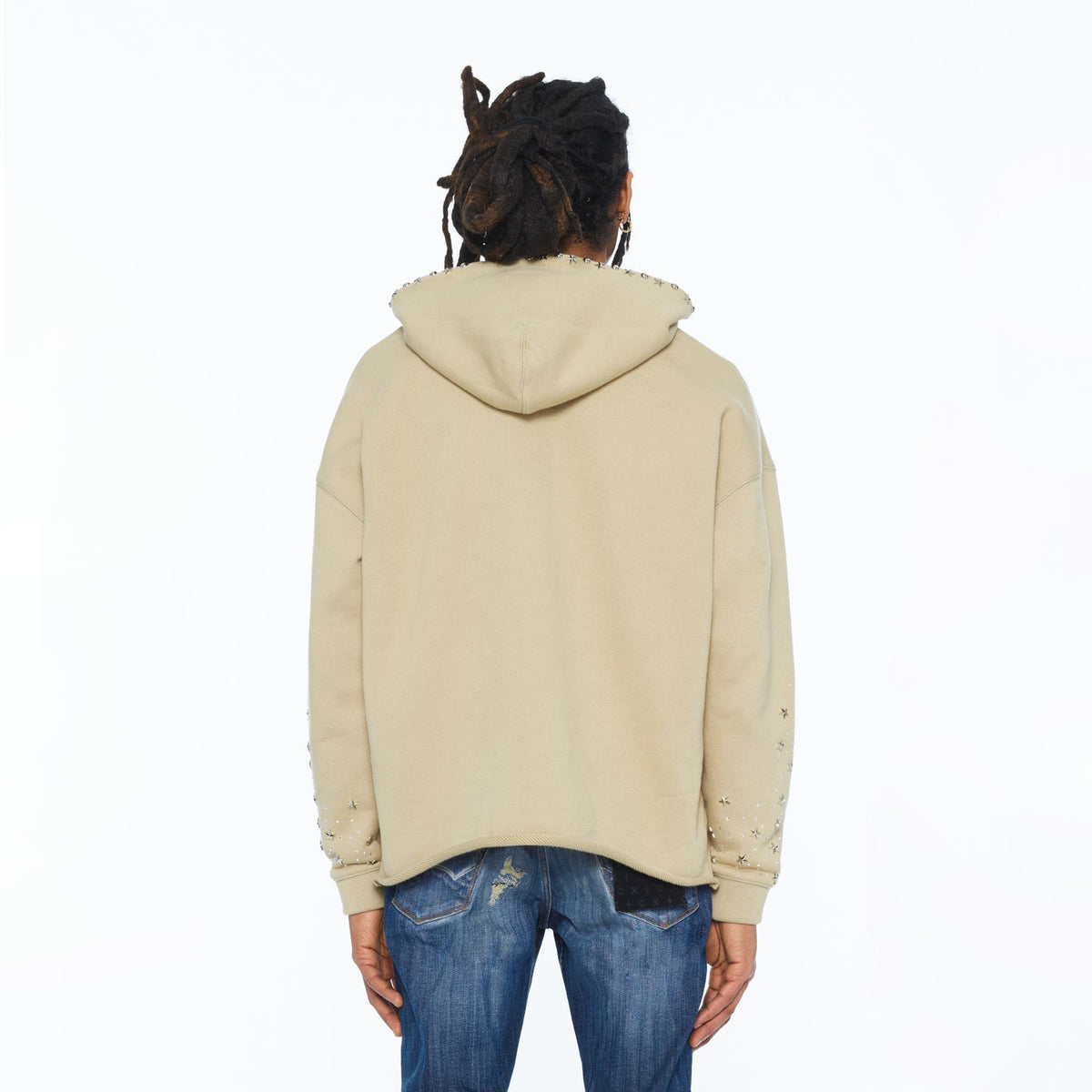Cult Of Individuality French Terry Pullover Hoody "Bats" 620 Grams-Winter White