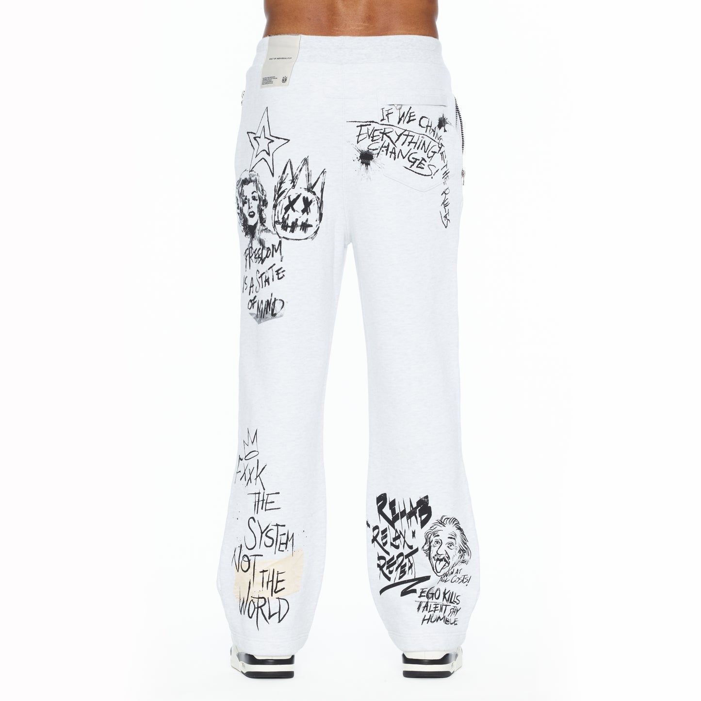 Cult Of Individuality French Terry Open Hem Sweatpants 620 Grams-Heather Grey
