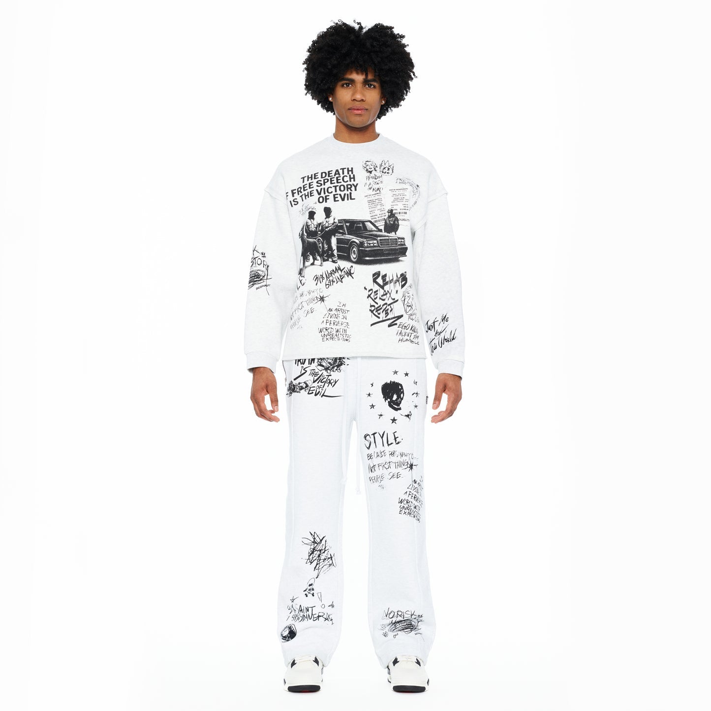 Cult Of Individuality French Terry Open Hem Sweatpants 620 Grams-Heather Grey