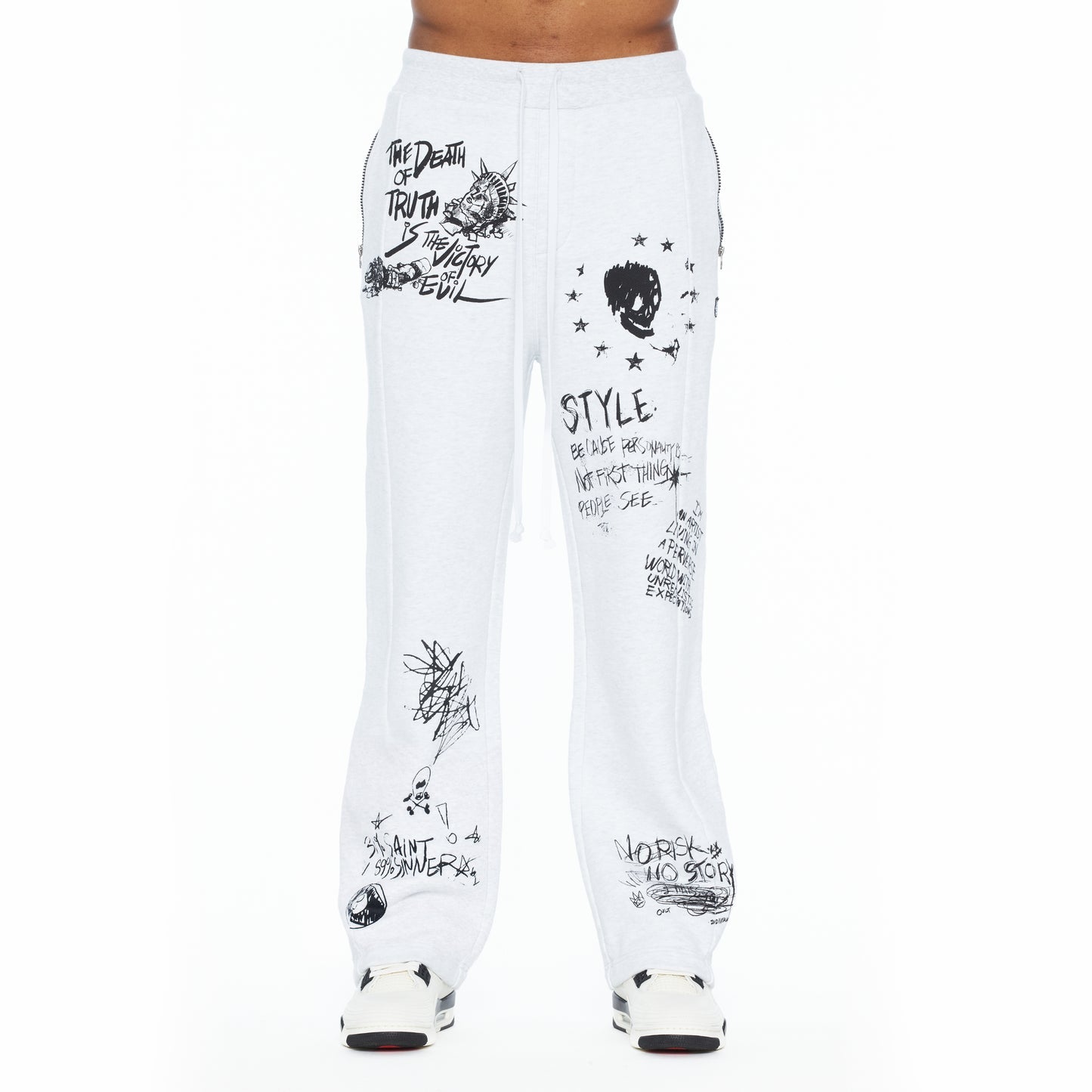 Cult Of Individuality French Terry Open Hem Sweatpants 620 Grams-Heather Grey