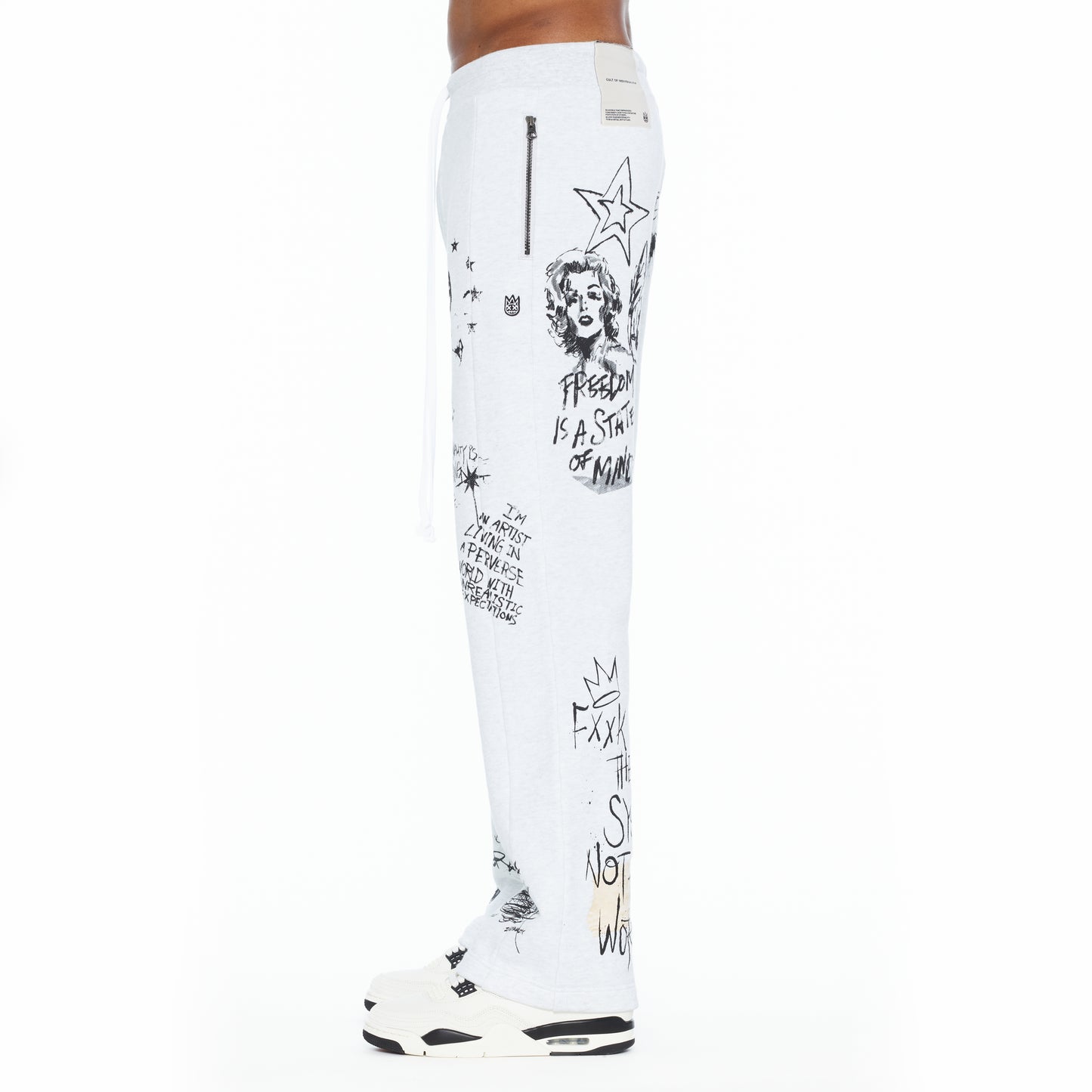 Cult Of Individuality French Terry Open Hem Sweatpants 620 Grams-Heather Grey