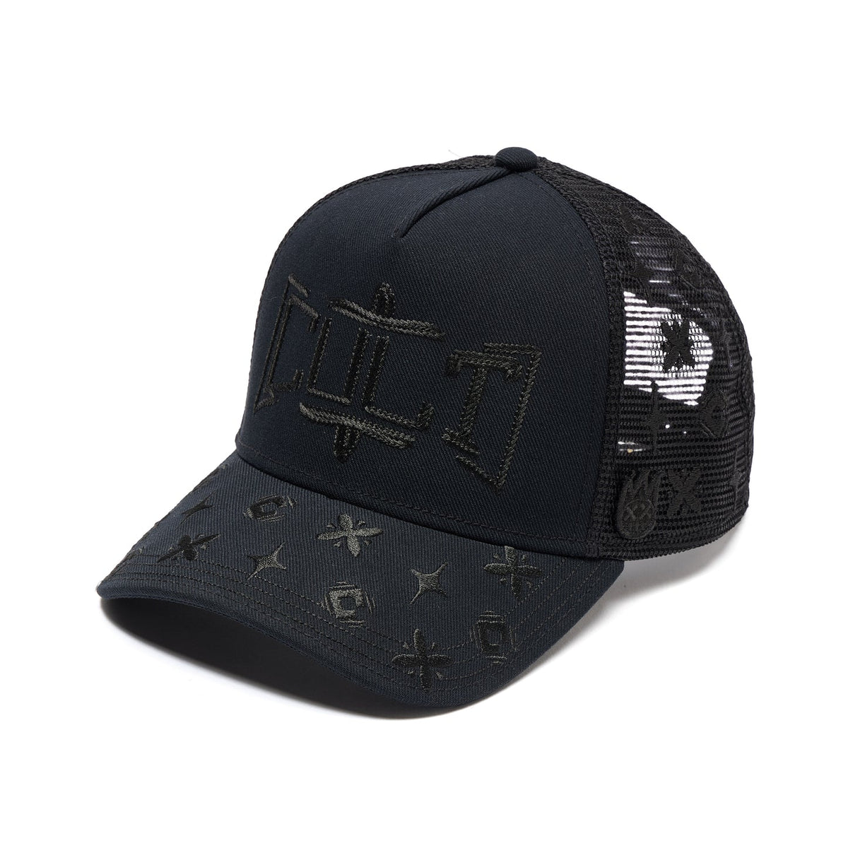 Cult Of Individuality Mesh Back Trucker Hat "Rope Logo"-Black