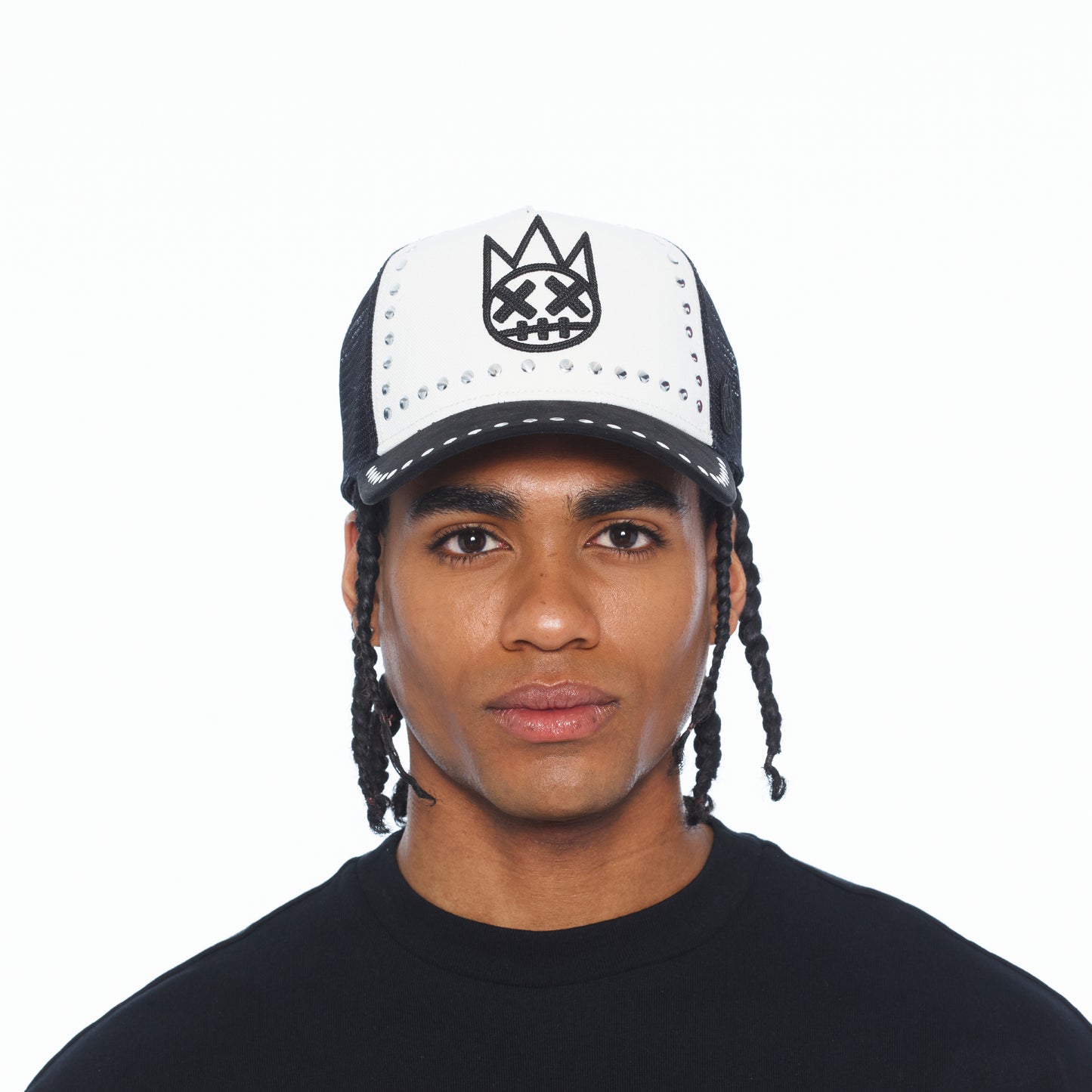 Cult Of Individuality Mesh Back Trucker Hat "Divine Sounds"-Black/White
