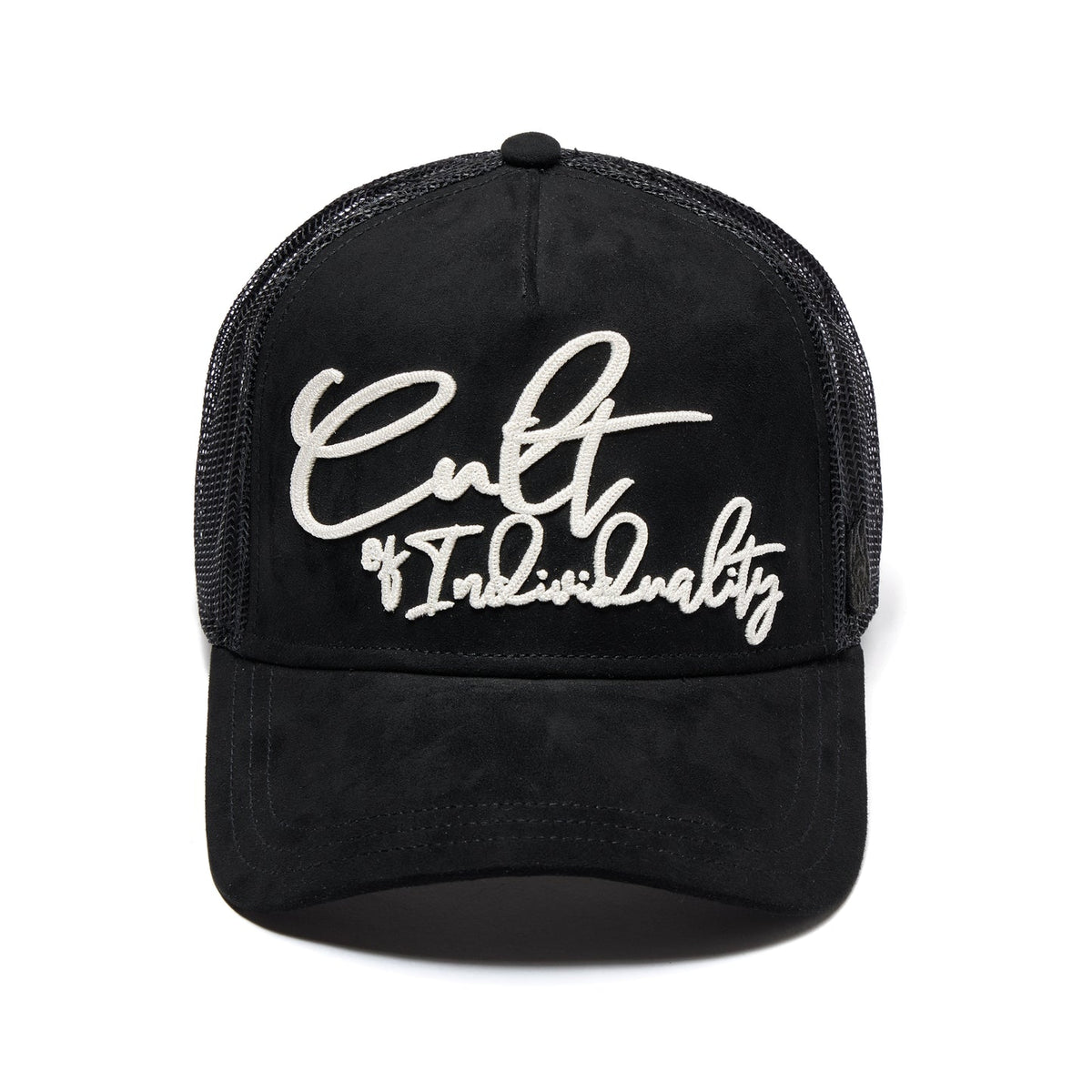 Cult Of Individuality Mesh Back Trucker Hat "Grasshopper Emb Hat"-Black