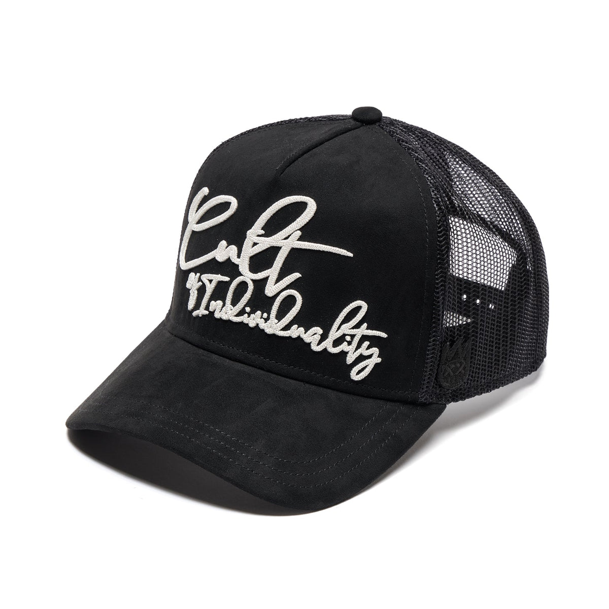 Cult Of Individuality Mesh Back Trucker Hat "Grasshopper Emb Hat"-Black