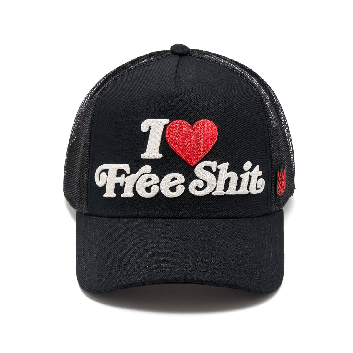 Cult Of Individuality Mesh Back Trucker Hat-"I Love Free Shit"-Black