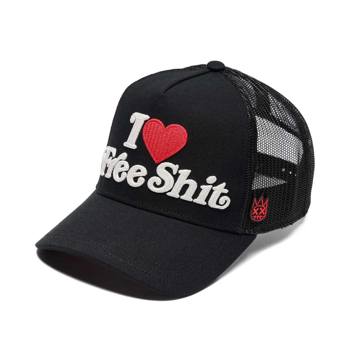 Cult Of Individuality Mesh Back Trucker Hat-"I Love Free Shit"-Black