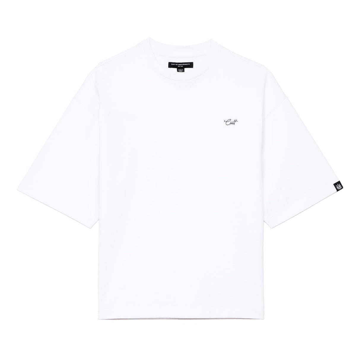 Cult Of Individuality Oversized Short Sleeve Crew Neck Tee-White