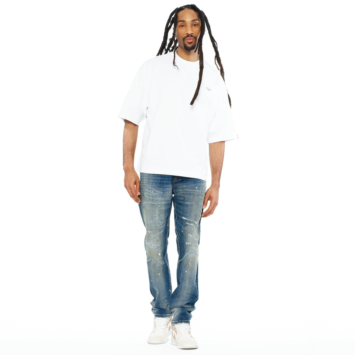 Cult Of Individuality Oversized Short Sleeve Crew Neck Tee-White