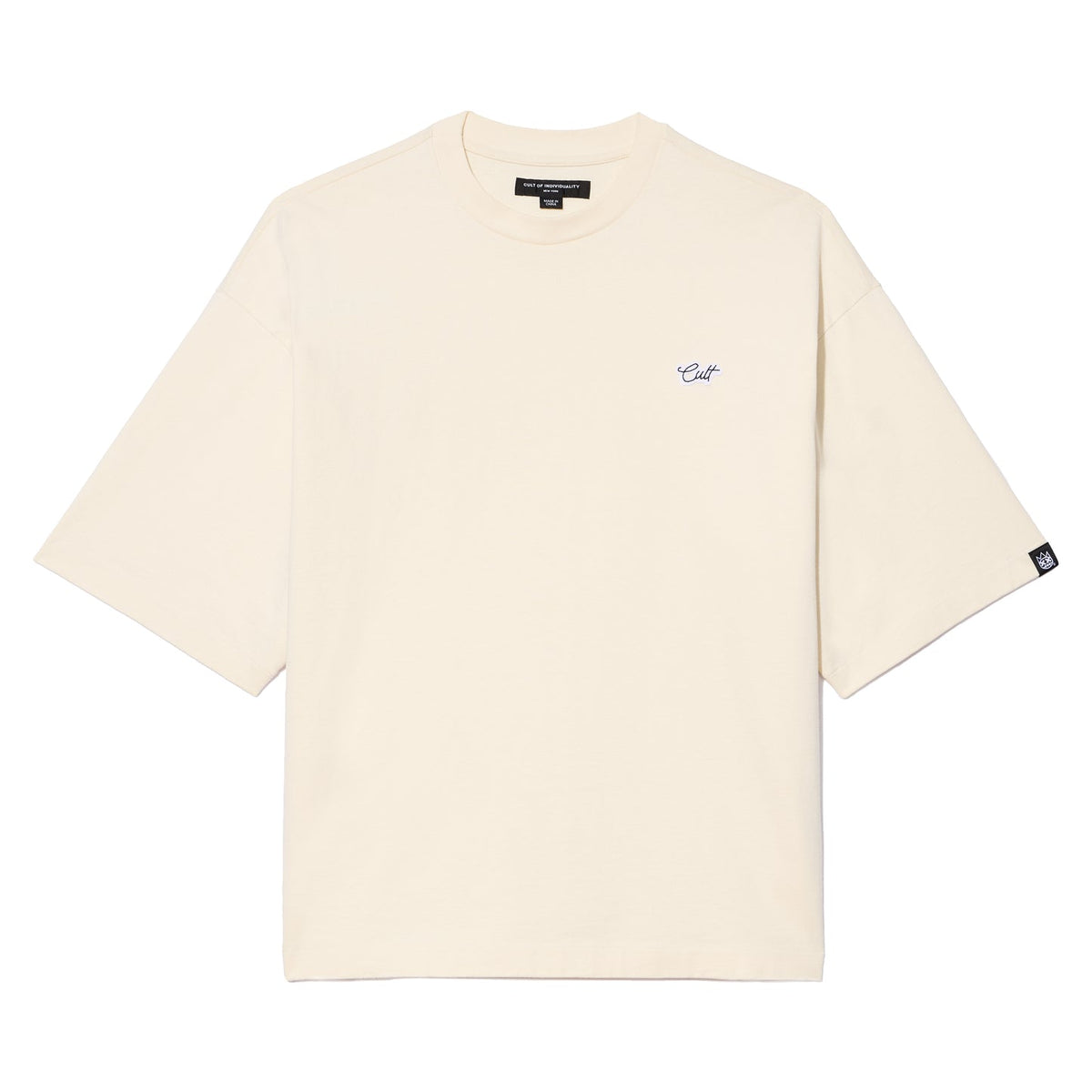 Cult Of Individuality Oversized Short Sleeve Crew Neck Tee-Winter White