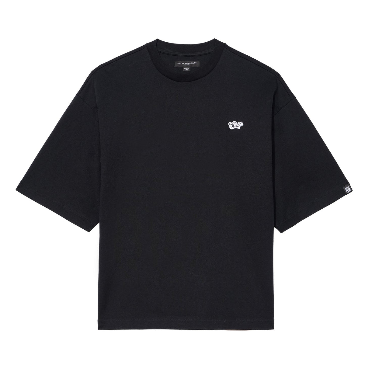 Cult Of Individuality Oversized Short Sleeve Crew Neck Tee-Black